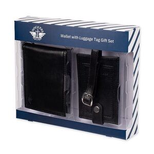 B34 RFID Secure Wallet w/ luggage tag gift set
